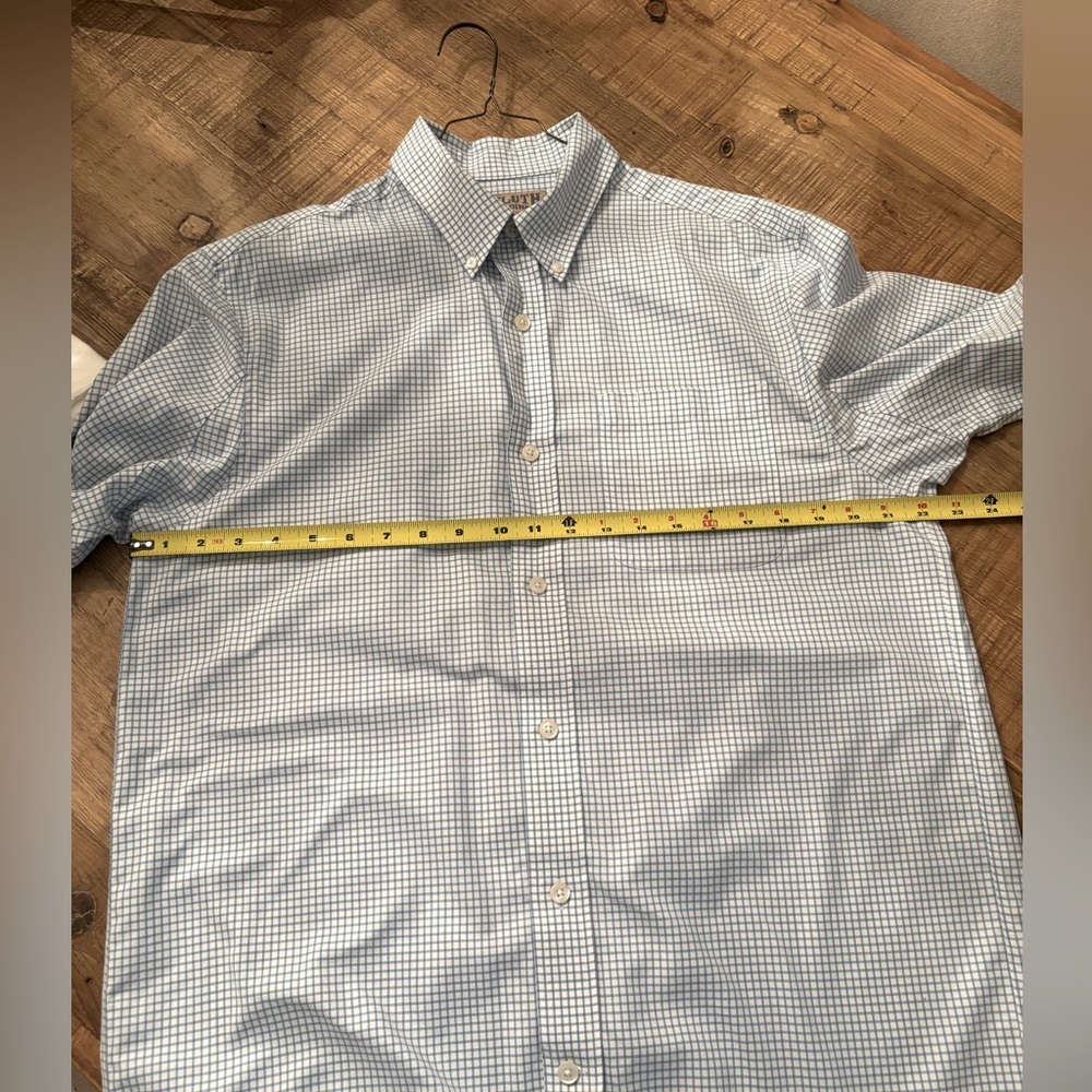 Duluth Trading Co. Blue Gingham Button Down Shirt. Men’s Sz-M Short Sleeve - Picture 11 of 11